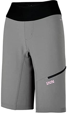 IXS W Carve Hip-Hugger Shorts Grau - Komfortable hochsitzende Damen MTB Shorts, Größe 40 - Farbe Graphite