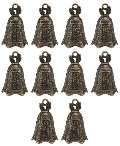 Housoutil 10st Vintage Drachenuhr Anhänger Glocken Bezaubern Glückliche Glocke Kupfer Kuhglocke Retro-Glocke Kragenglocken Schmuck, Der Glocke Töpfchen Glocke Handbuch Hängende Glocke Eisen
