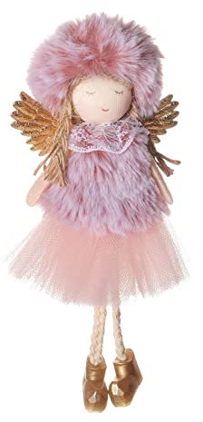 Engel Ornamente Weihnachtsengel Puppe hängende Dekorationen Weihnachtsbaum Dekorationen niedliche Engel Puppe Anhänger Weihnachten Ornamente für Weihnachten Pflanzen Einrichtung (Pink, One Size)