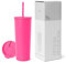Simple Modern Thermobecher mit Strohhalm und Deckel | Trinkbecher mit Henkel Wiederverwendbare Edelstahl | Geschenke für Frauen und Männer | Classic | 710ml | Raspberry Vibes