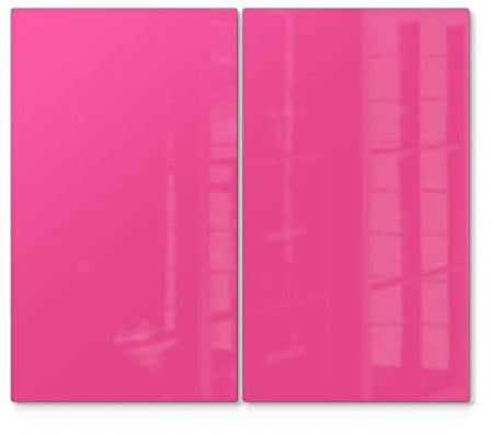 DEQORI Herdabdeckplatten Glas | 2er Set 60x52 cm | Unifarben - Rosa | Ceranfeld Abdeckplatten in Küche | Herd-Abdeckungen universal | Glasplatten & Schneidebretter für Kochplatte