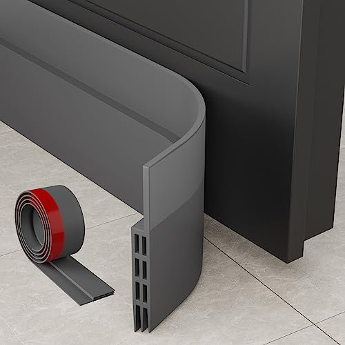 MARICATO Burlete Puerta Entrada, Burlete Puerta Burlete Aislante Puerta Exterior Autoadhesivo, Burlete Bajo Puerta Antipolvo Insonorización Aislamiento Acústico Prueba De Viento y Agua 100x5cm(Gris)