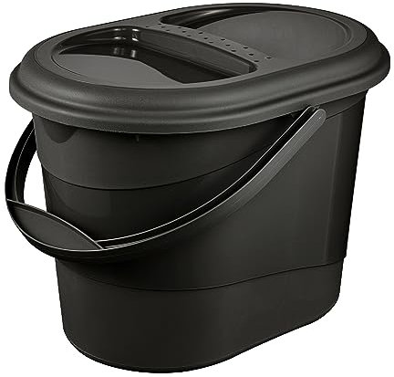 keeeper Bio-Eimer mit Deckel, 13 l, Ovaler Abfalleimer, Elsa, Eco Graphite (Grau)