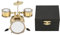 Tyenaza Set di Batteria in Miniatura, Modello di Batteria in Miniatura in Rame con Custodia Mini Modello di Strumento Musicale a Percussione Ornamento per Casa delle Bambole Decorazioni per La Casa
