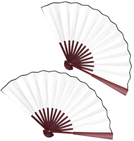 Cabilock 2 Stück 10 Tuch Stoff-Fan japanische faltfächer personalisierte fächer die chinesen Lüfter tragbare Stofffächer Leere DIY-Fans Seidentuch Papierfächer Tuch-Fan Hölzern