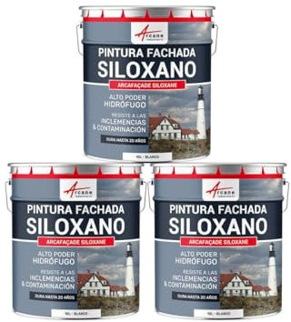Pintura Siloxano - ARCAFAÇADE SILOXANO - 3 x 10 L Blanco - ARCANE INDUSTRIES