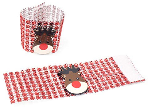 Serviettenringe mit Weihnachtsmotiv, Weihnachtsmann, Schneemann, 8 Reihen, für Strassschnallen, für Dinner-Party, Tischdekoration, 24 Stile, 10 Stück