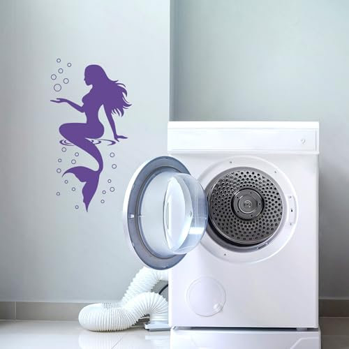 astylishome Wall Stickers Living Room Mermaid Under The Sea Bubble Peel and Stick Walls Art Decals for Baby Nursery Girls Bedroom Bathroom Self Adhesive Wallpaper 0805