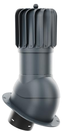 KRONO-PLAST Entlüfterkamin ROTOLINE 150 für Blechdachziegel mit flachem Boden und Butyl-Dichtung (Anthrazit)