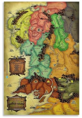 Poster Herr der Ringe Mittelerde Karte (18) Kunstposter Leinwand Gemälde Dekor Wanddruck Foto Zuhause Moderne dekorative Poster 30 x 45 cm