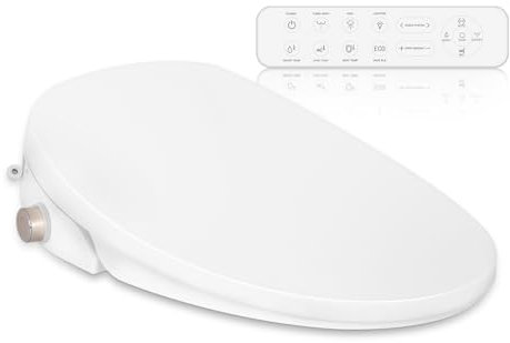 YU YUSING Siège de Toilette Intelligent Bidet avec Buse, Abattant WC Familial, Bidet Chauffant, Abaissement Automatique, Pression d'Eau Réglable, Séchage à l'Air Chaud,Télécommande