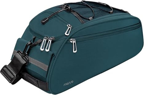 MOSISO Bike Rack Bag, Waterproof Bicycle Trunk Pannier Rear Seat Bag Cycling Bike Carrier Backseat Storage Luggage Saddle Shoulder Handbag, Teal Green