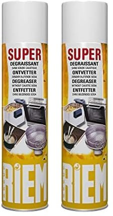 RIEM - Super Dégraissant 400 Ml - Spray Nettoyant Et Dégraissant Pour Fours (à Micro-Ondes), Plaques De Cuisson, Friteuses, Barbecues - Nettoie - Dissout Les Graisses - Ne Coule Pas, Taille unique.