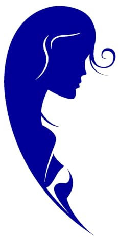 WC-Schild, Toilettenschild Julia selbstklebend, Blau, M