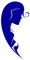 WC-Schild, Toilettenschild Julia selbstklebend, Blau, M