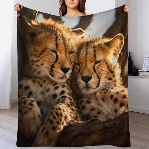 AAPZY Leopard Kuscheldecke Couchdecke Decke Aus Flannel - Tagesdecke Wohndecken Für Sofa, Couch Oder Als Bettüberwurf - Waschbare Decke （140×180cm）