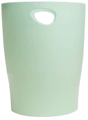 Exacompta - Ref. 45380D – Karton mit 8 Papierkörben mit Griffen ECOBIN Autentik – großes Fassungsvermögen 15 l – Maße 26,3 x 26,3 x 33,5 cm – für Büro oder Zuhause – Salbeigrün