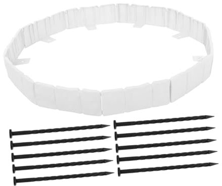 INOOMP Chiodi per Bordatura da Giardino in Plastica Effetto Pietra Recinzione Decorativa per Cortile Confezione da 10 per Aiuole.