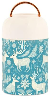 Amooorous Green Pixel Elch Christmas Edelstahl vakuumisolierte Gläser mit Deckel und Löffel für erwachsene Getränke, 482 ml