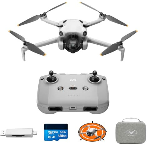 DJI Mini 4 Pro mit Zubehör, faltbare mini-Drohne mit 4K HDR-Videokamera, unter 249 g, 34 Minuten Flugzeit, 20 km max. Video-Übertragungsreichweite, C0 (Mini 4 Pro GL, Bundle 02)