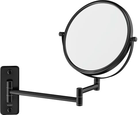 Duravit D-Code Kosmetikspiegel, 3-Fach Vergrößerung, 0099124600, Farbe: Schwarz Matt