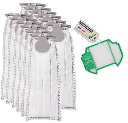 Sparset: 12 Staubsaugerbeutel + Motor Filter für Vorwerk Kobold VK7 Akkusauger