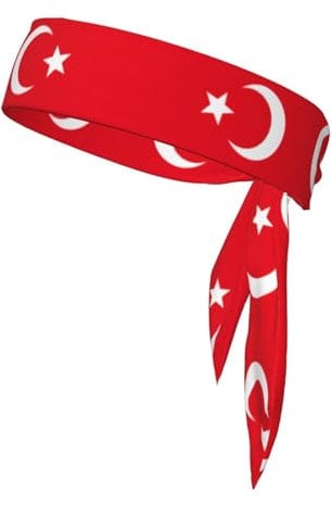 Türkei Flagge Tennis Krawatte Kopfband Haarband Uni Trockenkopfband Sport Basketballband Laufen Tennis