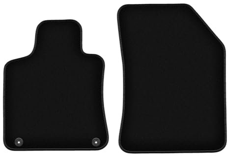 Wielganizator Velours Vorne Fußmatten passend für Peugeot 508 II (2018-) | Qualität: Basic - Genaue Passform, rutschfeste Untregrund 2-teilig - Schwarz