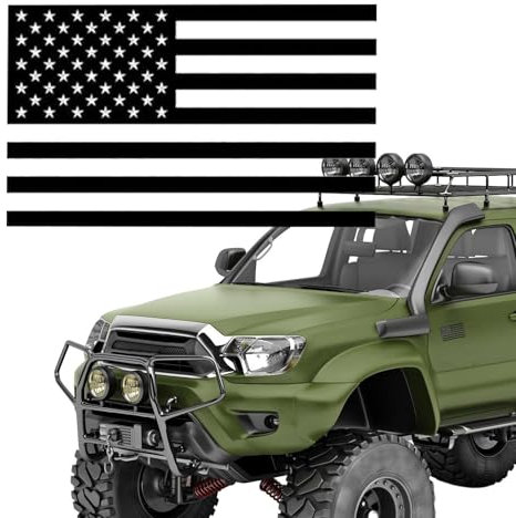 Decalcomania Bandiera USA - Adesivi Decorativi in Vinile Nero per Caschi, Laptop, Camion, Moto | Adesivo Bandiera Americana per Paraurti Auto, Finestre, Muri, Furgoni, Stile Patriottico Impermeabile,