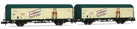 ARNOLD HN6704 RENFE, 2er-Set JPD-Wagen, San Miguel, Ep; v Güterwagenpakete