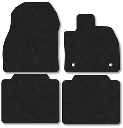 Toyota BZ4X (2022+) Premium Car Mats Accessories Tailored Fit Tufted-Pile Carpet Black Trim Non-Slip Floor Mats Full Coverage Compatible Accessory Full Front & Rear Set Hand-Finished with Clips