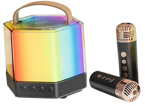 BESPORTBLE Mini Machine Karaoké Portable avec Micro Enceinte Karaoké pour Adultes avec Microphone pour Fêtes