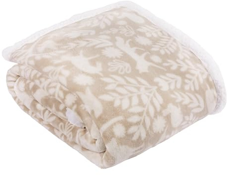 furn. Skandi Woodland Throw – Scandinavian Woodland Animal Sherpa Fleece Blanket (Sable - 140x180cm)