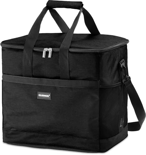 HELDENWERK® Kühltasche groß faltbar bis zu 12h Kühlleistung auslaufsicher | Kühlbox wasserdicht, Lebensmittelecht, Robuste Unterseite, 7 Fächer, Mit Flaschenöffner, Verstärkter Boden, 4-fach Isolierung
