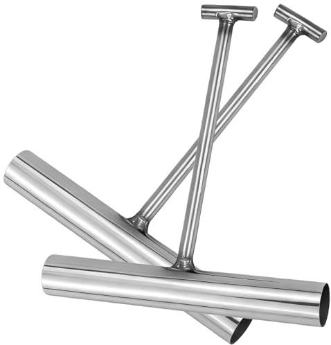 Qerutk 2PCS T-Shaped Manhole Keys Pair, 16cm Stainless Steel Drain Lifting Keys with 8mm Hook, Rustproof Manhole Cover Lifter for Drain Grates, Septic Tanks & Roller Shutter Doors