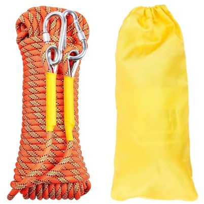 Gangying 100m Corde d'escalade Statique 10mm Cordon Accessoire Équipement Corde d'évacuation avec 2 Mousquetons pour Équipement d'escalade sur Glace Sauvetage Incendie ﻿ ﻿