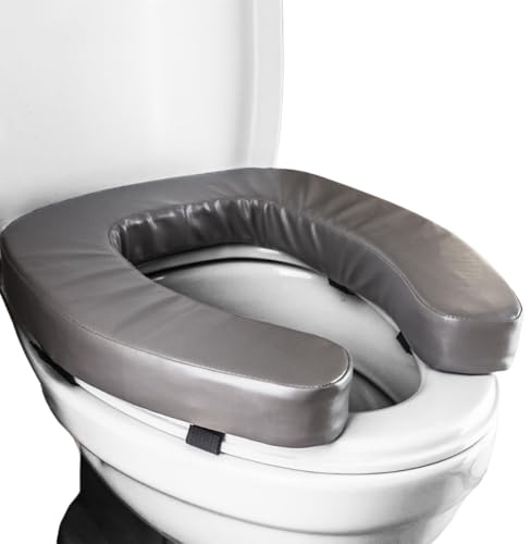 Padded Toilet Seat Riser For Seniors - Adds 2 Inches, Toilet Seat Riser Cushion With High-Density Sponge, PVC Waterproof Disabled ToiletSeat Cushion, For Enhanced Comfort & Elevation For Home Bathroom