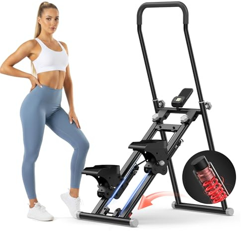 Y-RAIN Stair Stepper Pieghevole, Stair Climber Stairmaster Regolabile, Stepper per la Casa con Resistenza Regolabile a 3 Livelli e schermo LCD