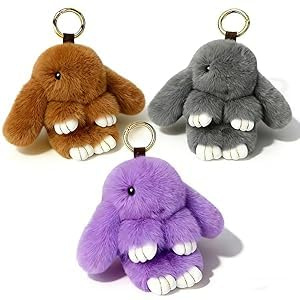 Porte-clés en Peluche en Forme de Lapin, 3 Pièces Adorable Porte-clés Lapin en Pluh, Lapin Poupée Pendentif Porte Voitures Porte-clés Sac à Main, pour Sac Décoratio Pâques Cadeau Pour Les Filles