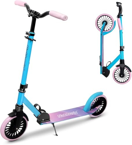 Nattork Tretroller für Jugendliche und Erwachsene mit 20,32 cm (8 Zoll) robusten Rädern, Vorderradfederung, verstellbarem Lenker, bis 100 kg (220 lbs) belastbar