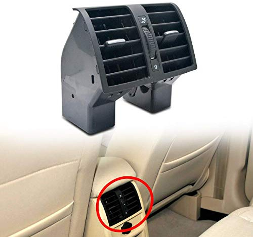 HugeAuto Black Dashboard AC-Entlüftungsauslass hintere Mittelkonsolen-Klimaanlagengitter für V VV Touran Caddy 2004-2015