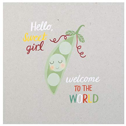 Hallmark Tarjeta de felicitación de nacimiento para niña – Bonito diseño de peapod