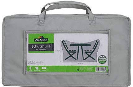 Dehner Abdeckung für runde Sitzgruppe, Ø 200 cm, Höhe 80 cm, Polyester, grau