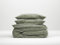 ZO! HOME Cotton Bettwäsche 135x200 cm Lino Army Green moosgrün meliert Uni