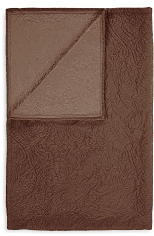 ESSENZA Plaid Roeby Chocolate, 135x170 cm - 100% Polyester Samt - Uni
