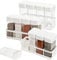 ZOOFOX 12 Pieces Spice Shaker Jars, Plastic Seasoning Shaker Box Set with Lid, Transparent Barbecue Storage Containers Spice Racks Kitchen Supplies