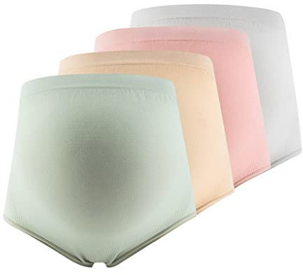 ACMEDE 4 PCS Culottes Grossesse Taille Haute Coton Réglable Maternité Slip Confortable Enceinte Grande Taille sous-Vêtements Slip de maternité pour Femme