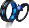 Wycian Verlobungsringe Schwarz Paar, Herren Ring Zirkon 316L Edelstahl 2er Blau Schwarz Herz Zirkon Saphir Größe Damen 57 Herren 65 Eheringe Paar mit Gravur