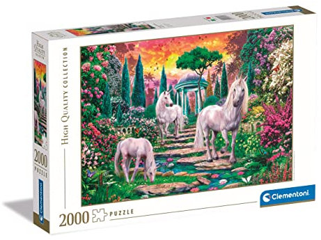 Clementoni - 32575 Collection - Classical Garden Unicorns, Puzzle 2000 Teile Für Erwachsene Und Kinder 10 Jahren, Geschicklichkeitsspiel Für Die Ganze Familie