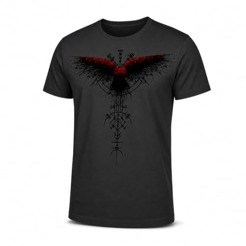 Wikinger Shirt Herren : Blutrabe - Rabe T-Shirt Wikinger Geschenke für Männer - Wikinger Kleidung